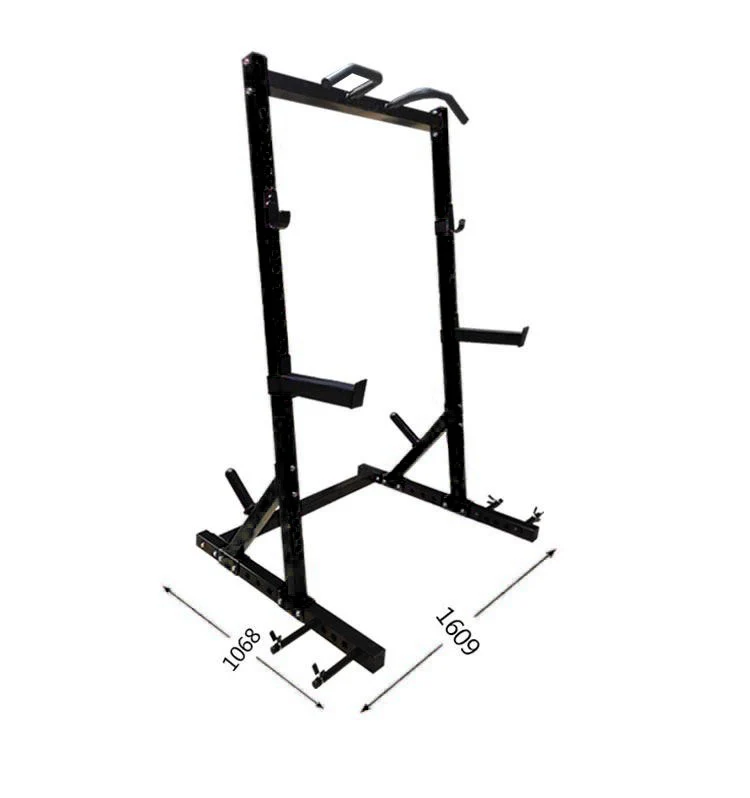 Compact Commercial Half Squat Rack | 350KG Heavy-Duty Steel | Multi-Grip Pull-Up Bar - Image 5